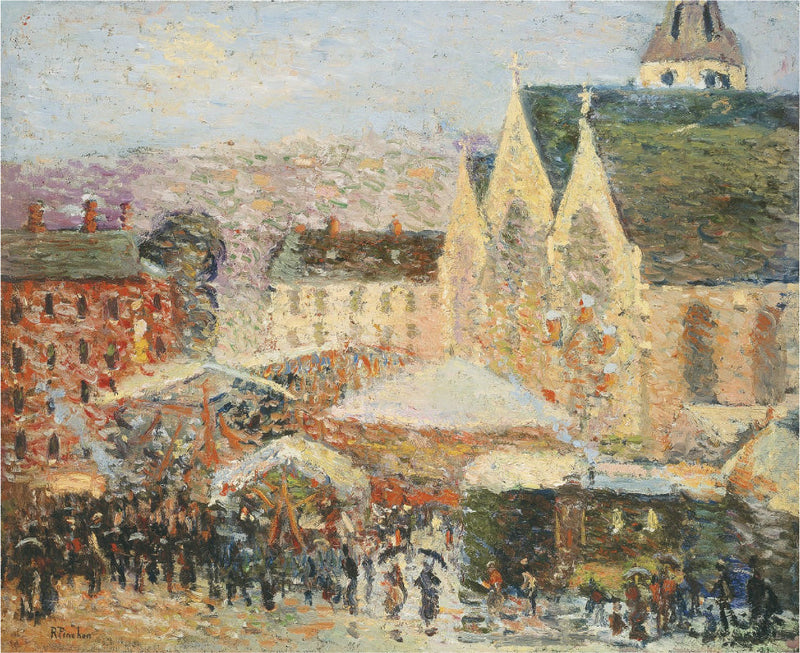 La fiera Saint-Romain sulla piazza Saint-Vivien, Rouen - Robert Antoine Pinchon