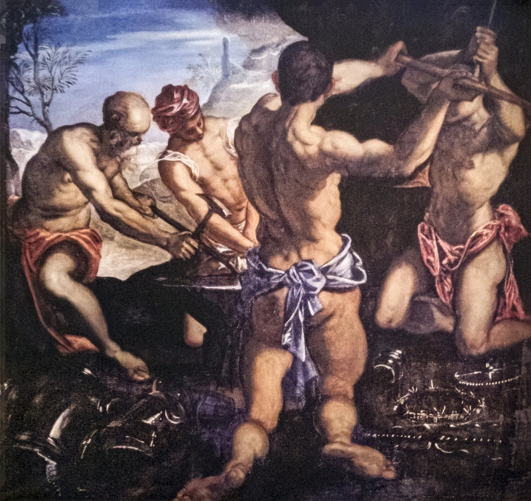 La forge de Vulcain - Jacopo Tintoretto image 1 copie peinte à la main à l’huile