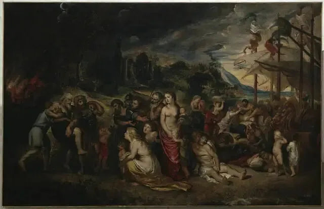 La Fuite d'Énée après l'incendie de Troie - Peter Paul Rubens image 1 copie de tableau peinte à la main