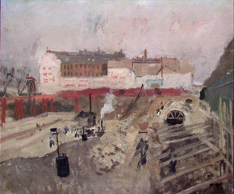 La stazione ferroviaria Orléans-Parigi è in costruzione - Frits Thaulow