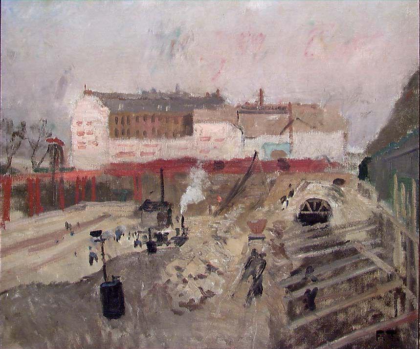 La stazione ferroviaria Orléans-Parigi è in costruzione - Frits Thaulow