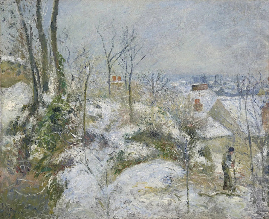 La Garenne, costa di Saint-Denis a Pontoise, effetto neve - Camille Pissarro