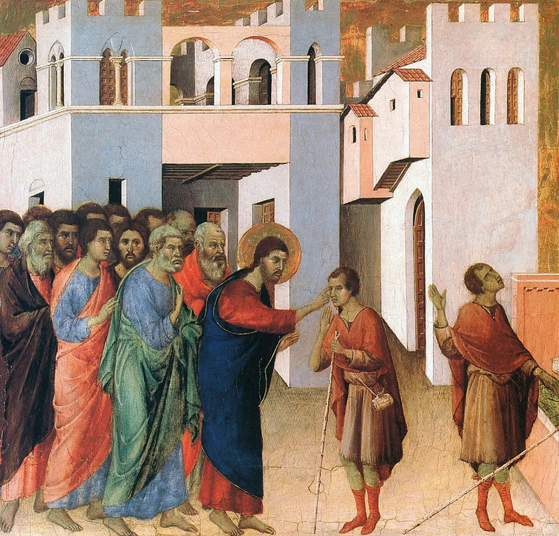La guarigione dell'uomo nato cieco - Duccio di Buoninsegna