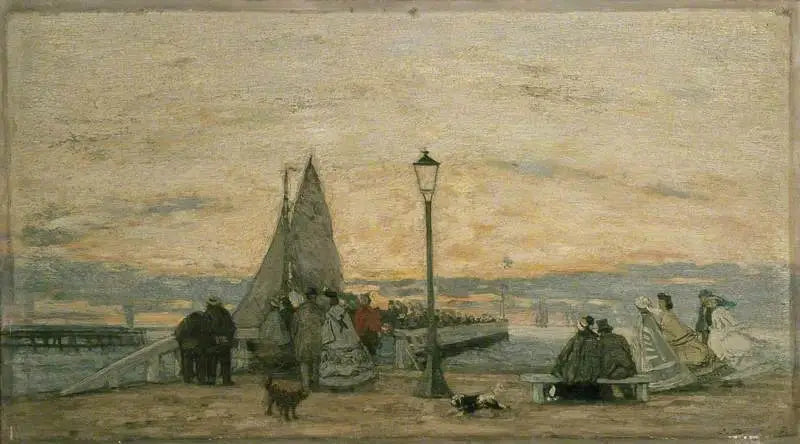 La Jetée di Trouville: Tramonto - Eugène Boudin