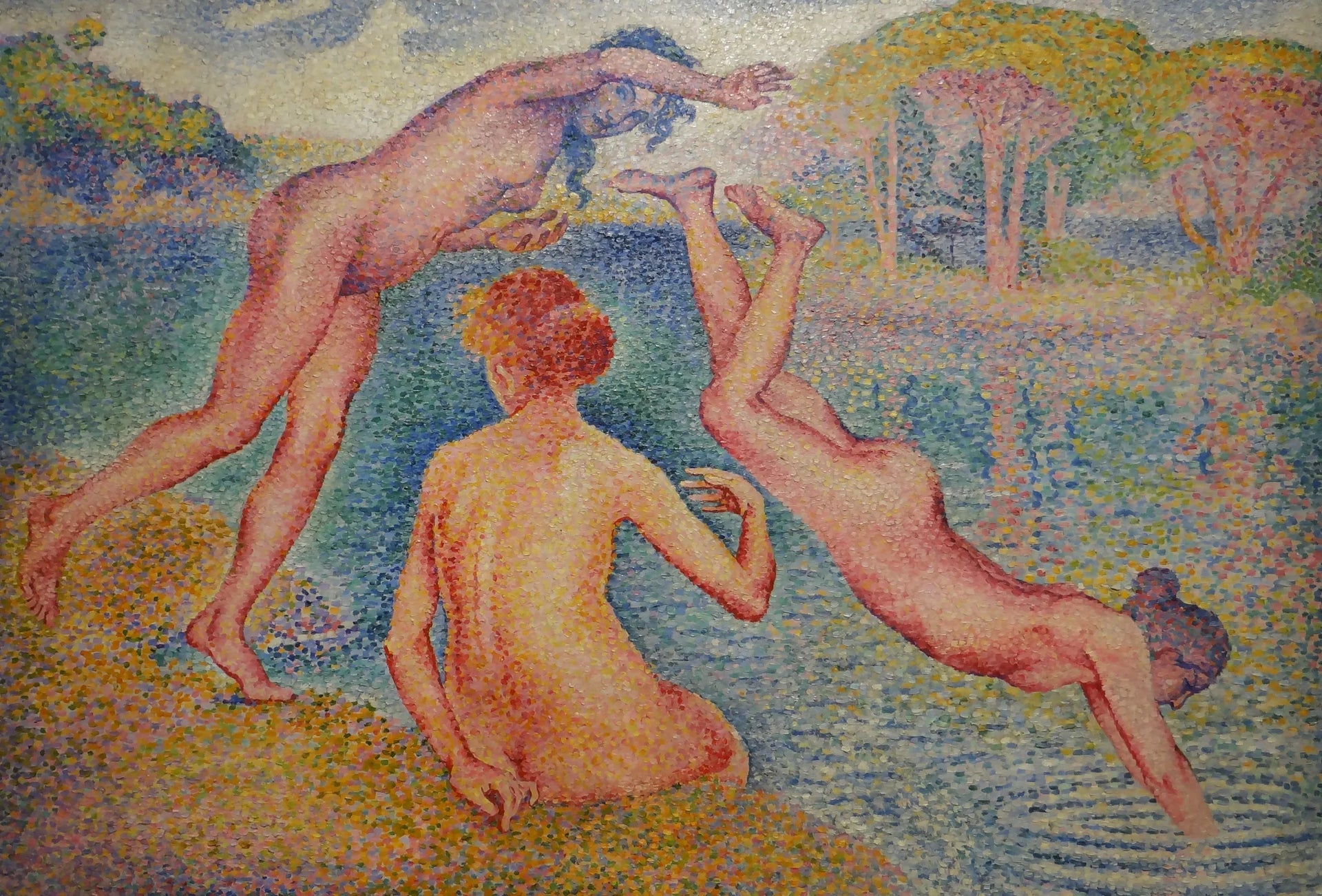 La joyeuse baignade - Henri-Edmond Cross image 1 reproduction artisanale de tableau