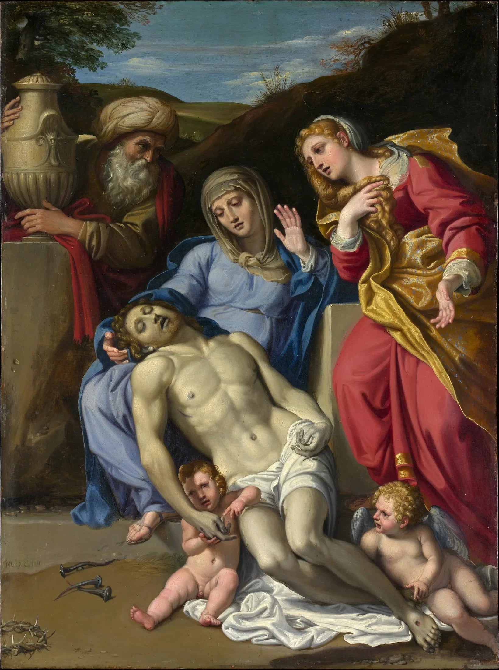 La Lamentation - Domenichino image 1 copie de tableau peinte à la main