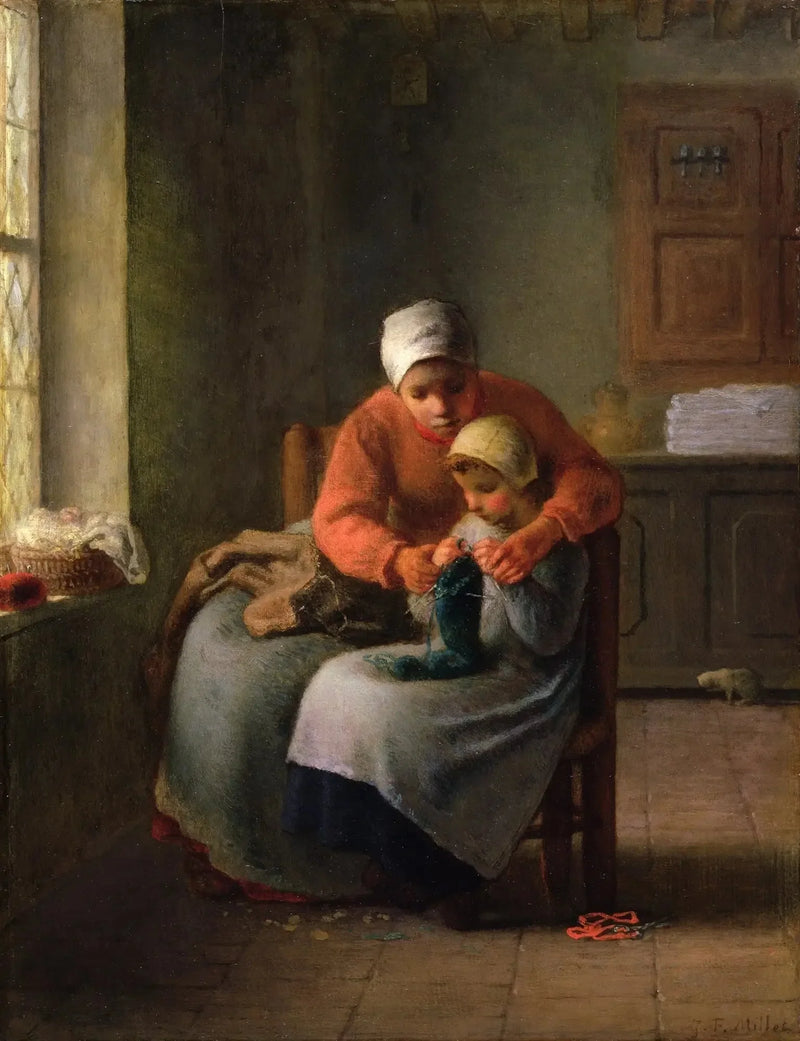 La lezione da lavorare a maglia - Jean-François Millet