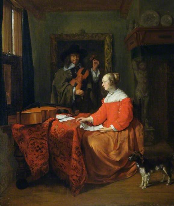 La leçon de musique - Gabriel Metsu image 1 reproduction d’œuvre d’art à l’huile