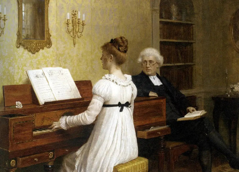La lezione di pianoforte - Edmund Blair Leighton
