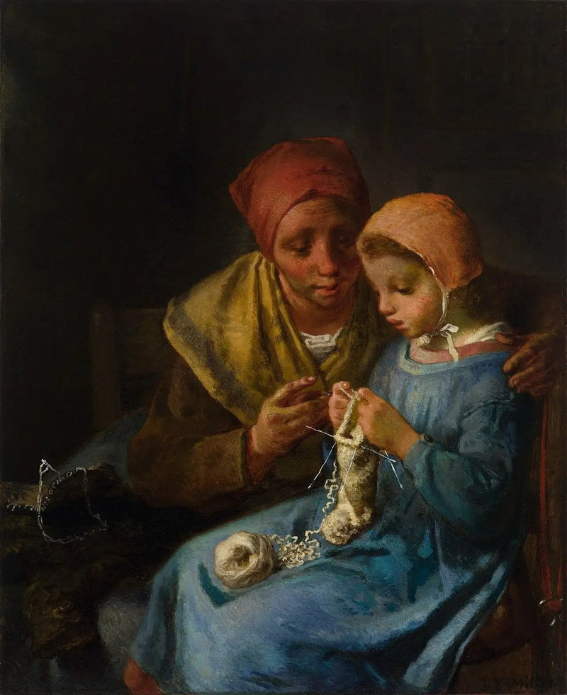 La lezione di maglia - Jean-François Millet