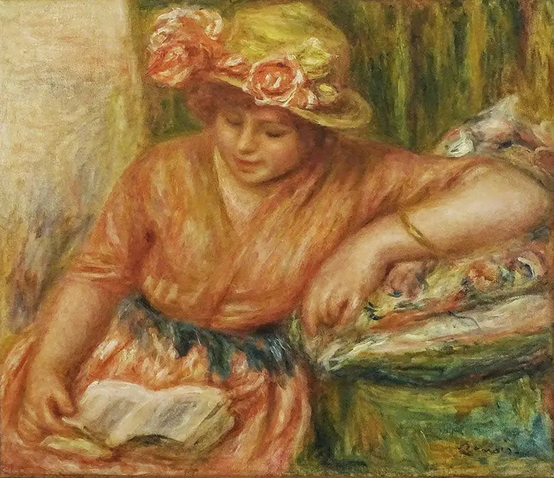 La lecture - Pierre-Auguste Renoir image 1 reproduction de peinture à l’huile