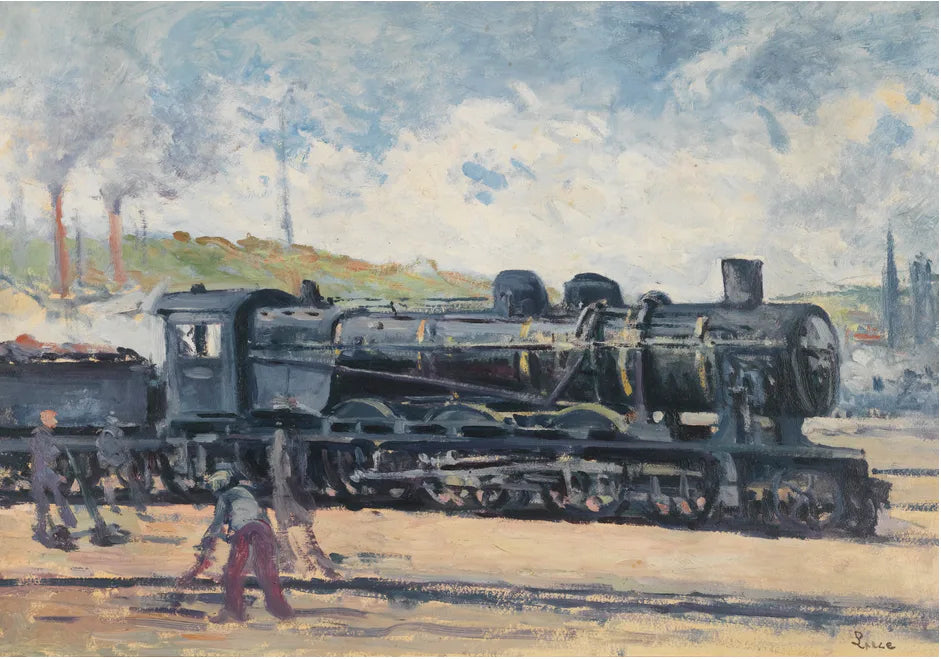 La locomotive, environs de Charleroi - Maximilien Luce image 1 reproduction d’œuvre d’art à l’huile