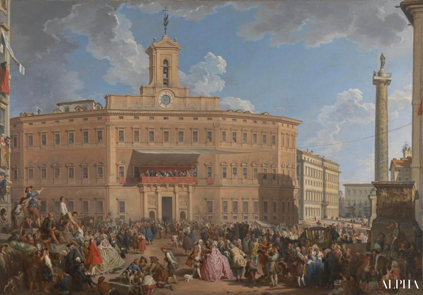 La Loterie au Palazzo Montecitorio - Giovanni Paolo Panini - Reproductions de tableaux et peintures haut de gamme