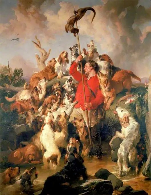 La Loutre harponnée, i cani loutre del conte di Aberdeen - Edwin Henry Landseer