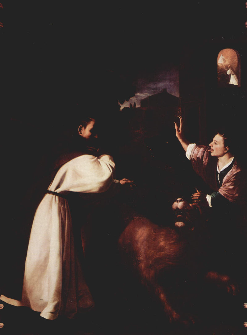 La lotta del fratello Diego de Orgaz contro i demoni - Francisco de Zurbarán