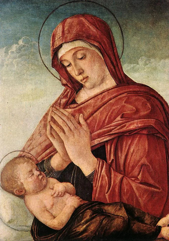 La Madone adorante il Bambino Gesù addormentato - Giovanni Bellini