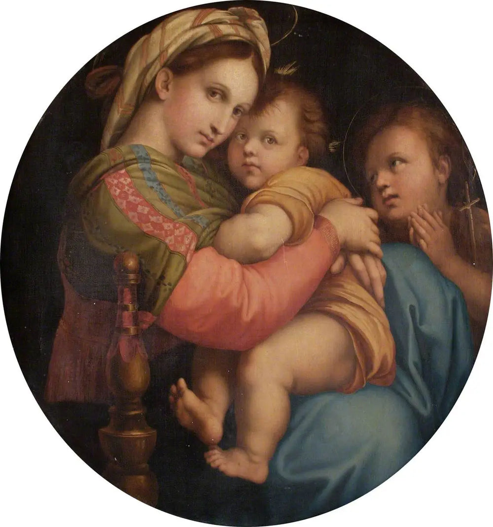 Reproduction du tableau « La Madone de la chaise - Raphaël Sanzio » par Alpha Reproduction en peinture à l’huile