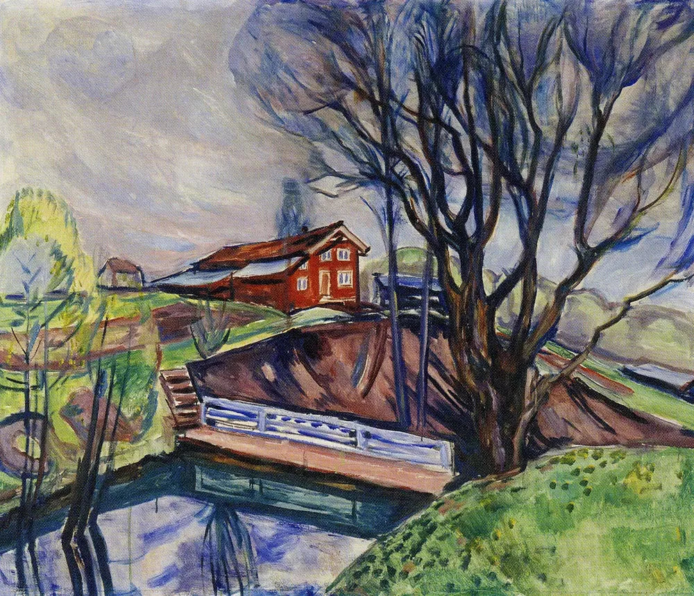 La Maison rouge - Edvard Munch image 1 reproduction artisanale de tableau