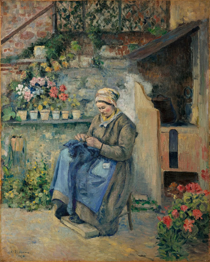 La madre Jolly rammendatrice - Camille Pissarro