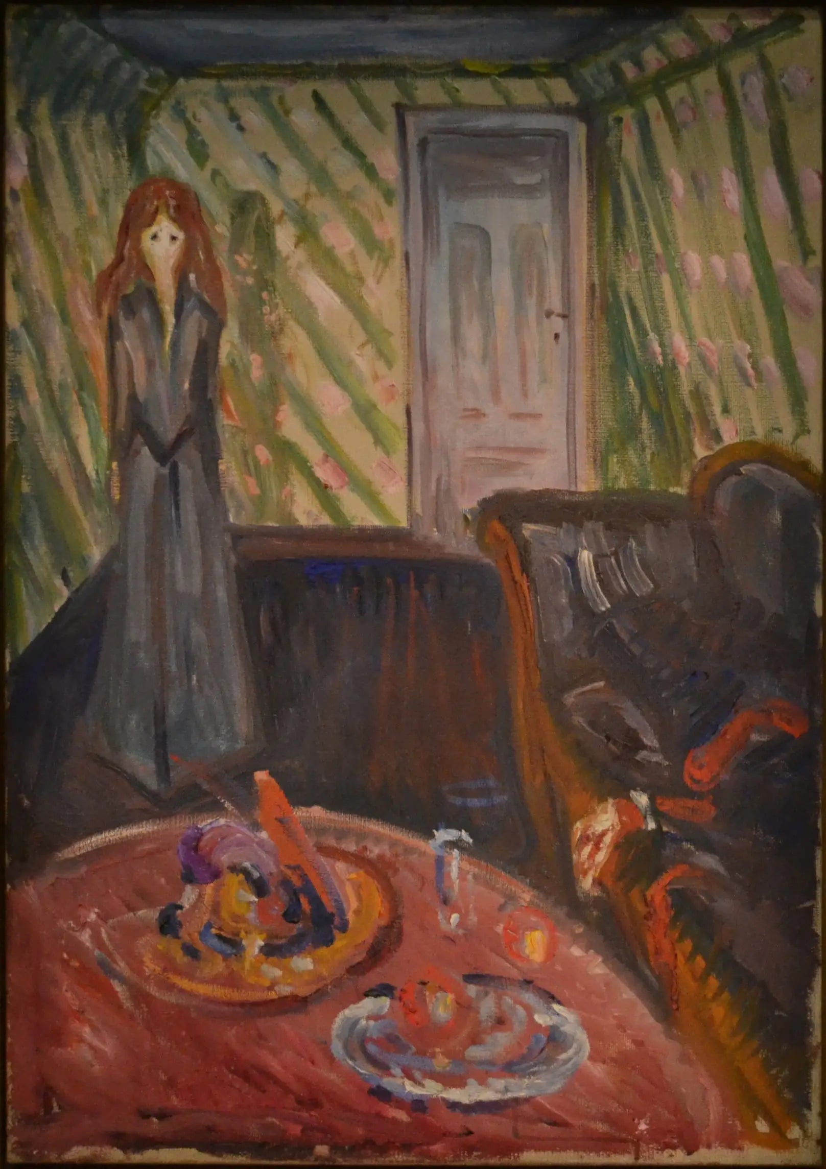 Reproduction du tableau « La Meurtrière - Edvard Munch » par Alpha Reproduction en peinture à l’huile