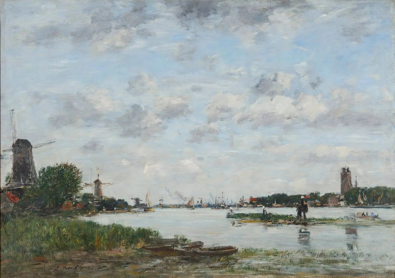 La Mosa a Dordrecht - Eugène Boudin