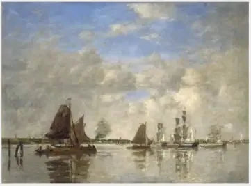 La Meuse à Dordrecht - Eugène Boudin image 1 reproduction de peinture à l’huile