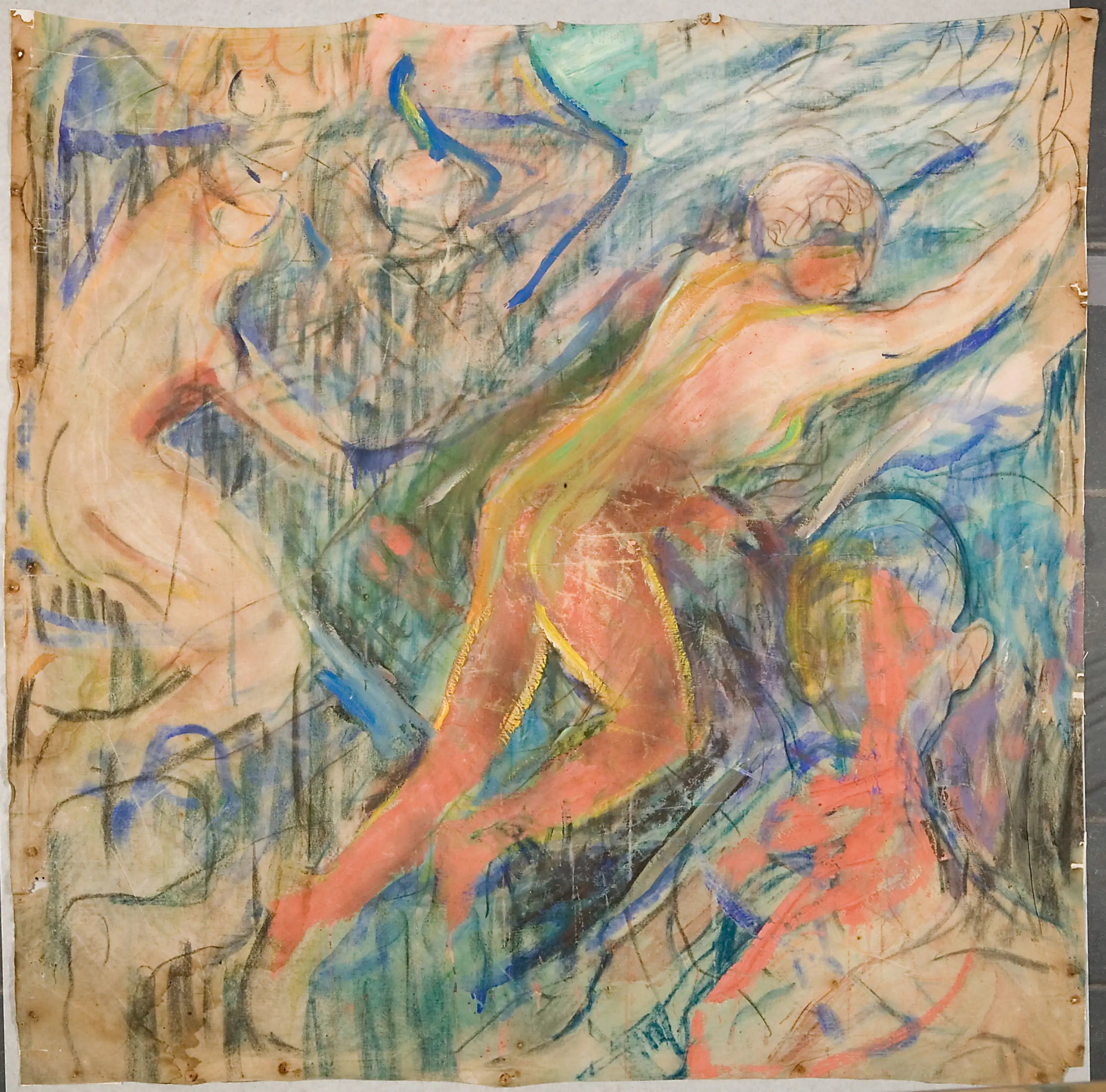 Reproduction du tableau « La Montagne humaine : partie supérieure gauche - Edvard Munch » par Alpha Reproduction en peinture à l’huile