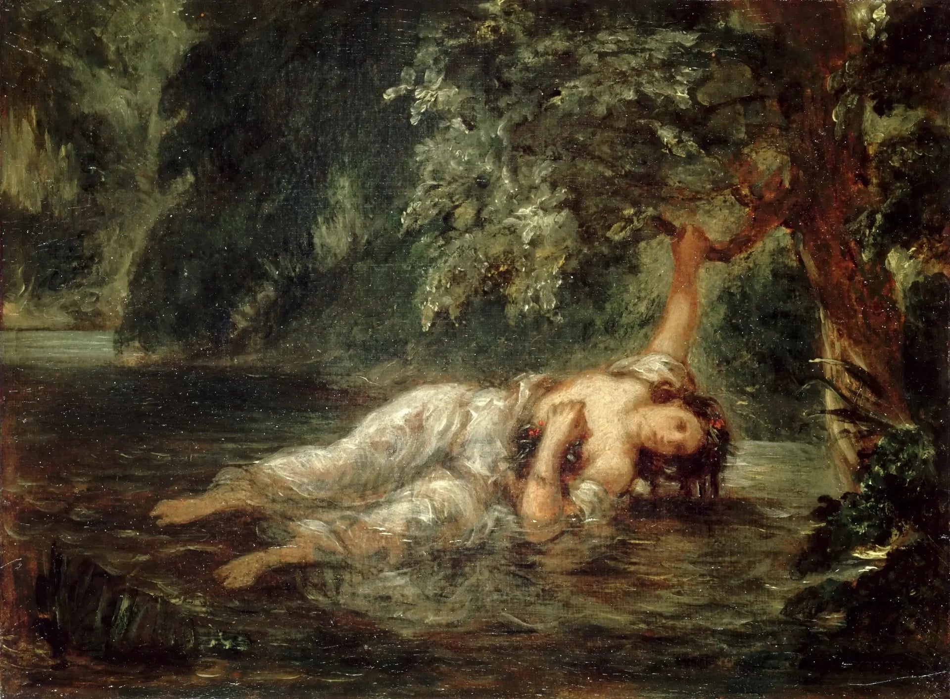 La Mort d'Ophélie - Eugène Delacroix image 1 reproduction de peinture à l’huile