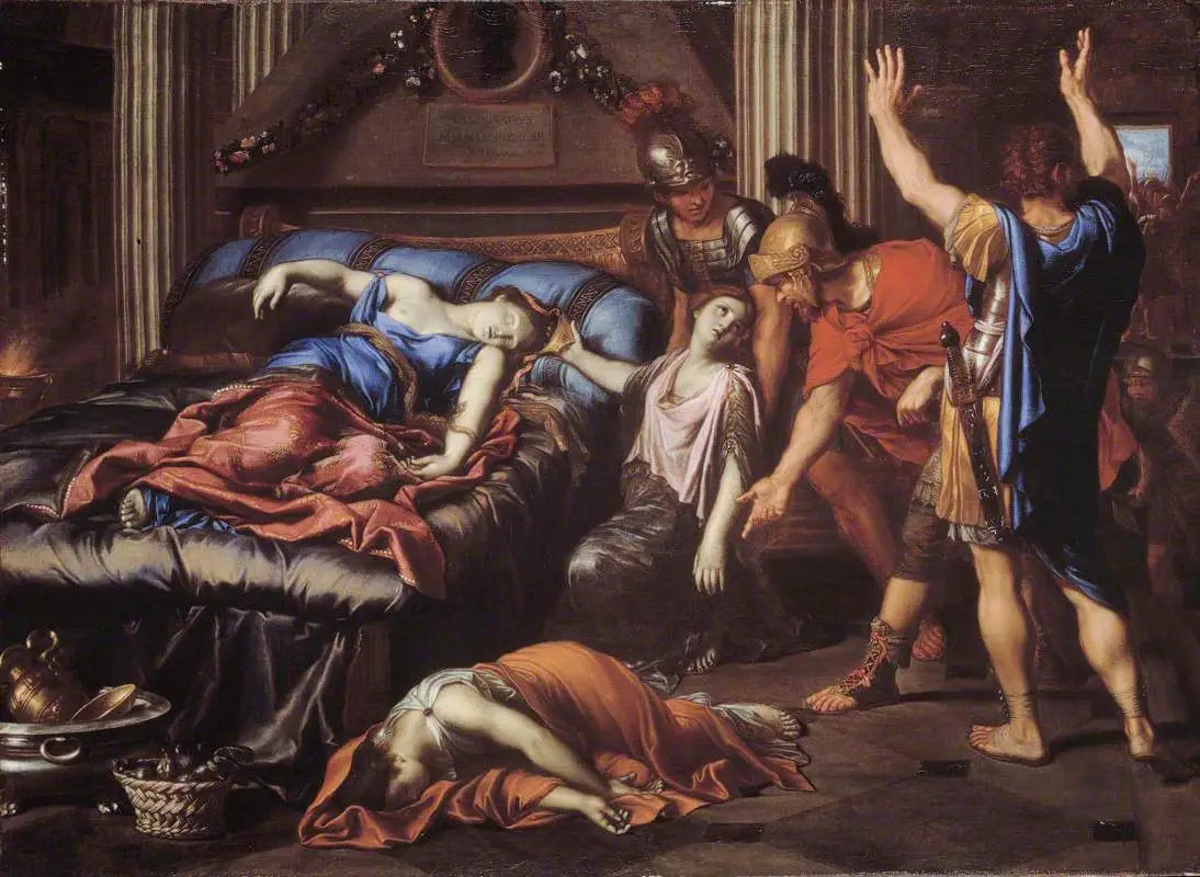 La mort de Cléopâtre - Pierre Mignard image 1 reproduction de peinture à l’huile