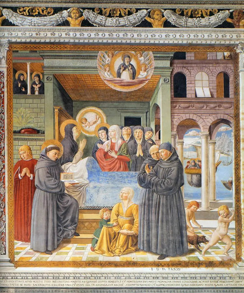 La Morte di santa Monica (scena 13, parete sud) - Benozzo Gozzoli