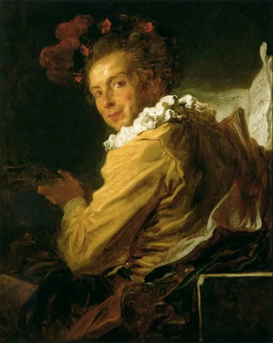 La musique - Portrait de M. de la Bretèche - Jean-Honoré Fragonard image 1 reproduction artisanale de tableau