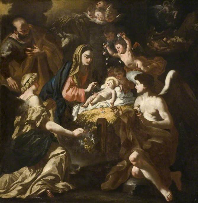 La Nativité con angeli adoratori - Francesco Solimena