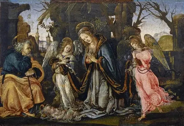 La Nativité con due angeli - Filippino Lippi
