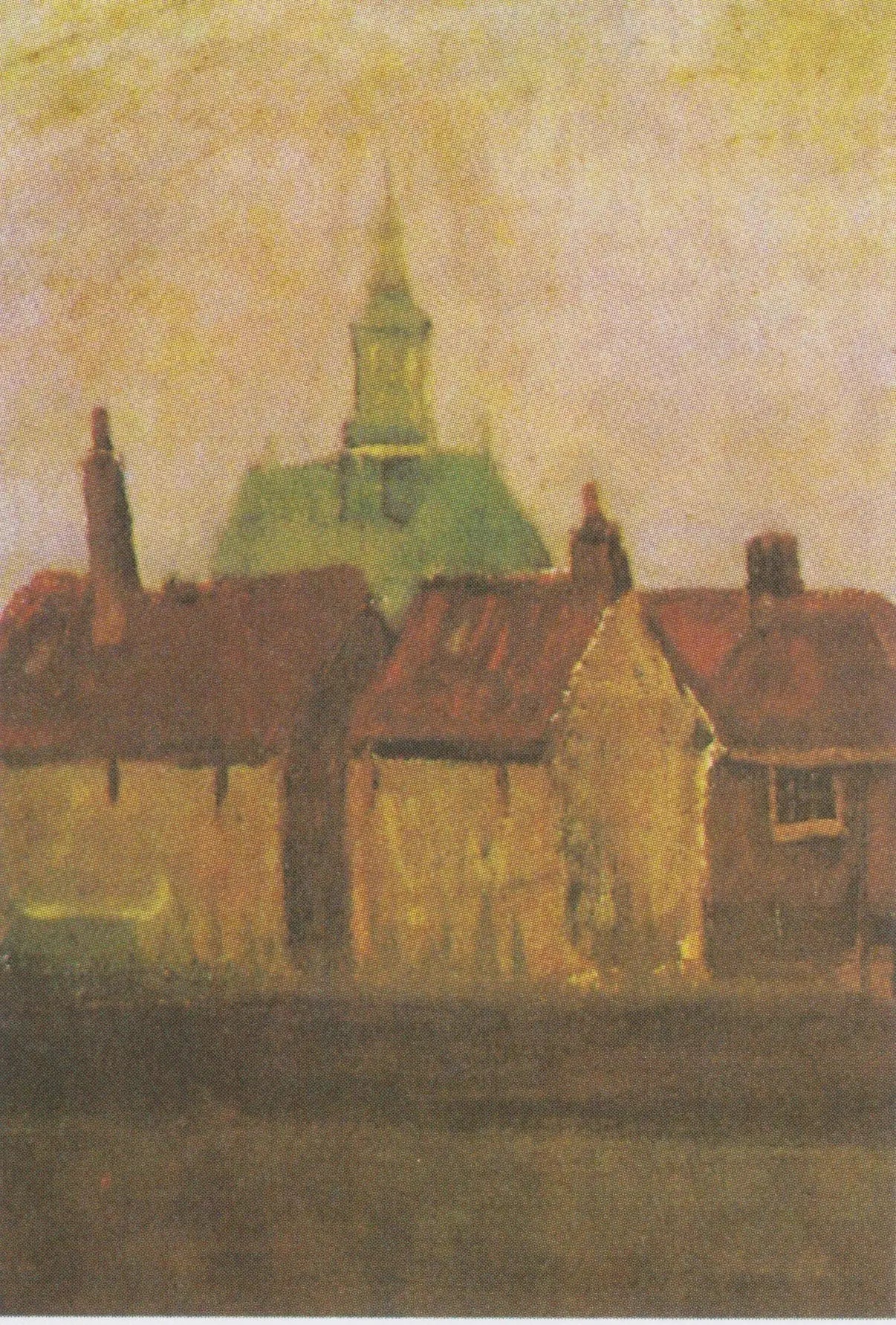 La nouvelle église et les vieilles maisons de La Haye - Vincent van Gogh image 1 tableau peint à l’huile sur toile