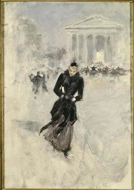 La Parisienne rue Royale, donna con il boa - Jean Béraud