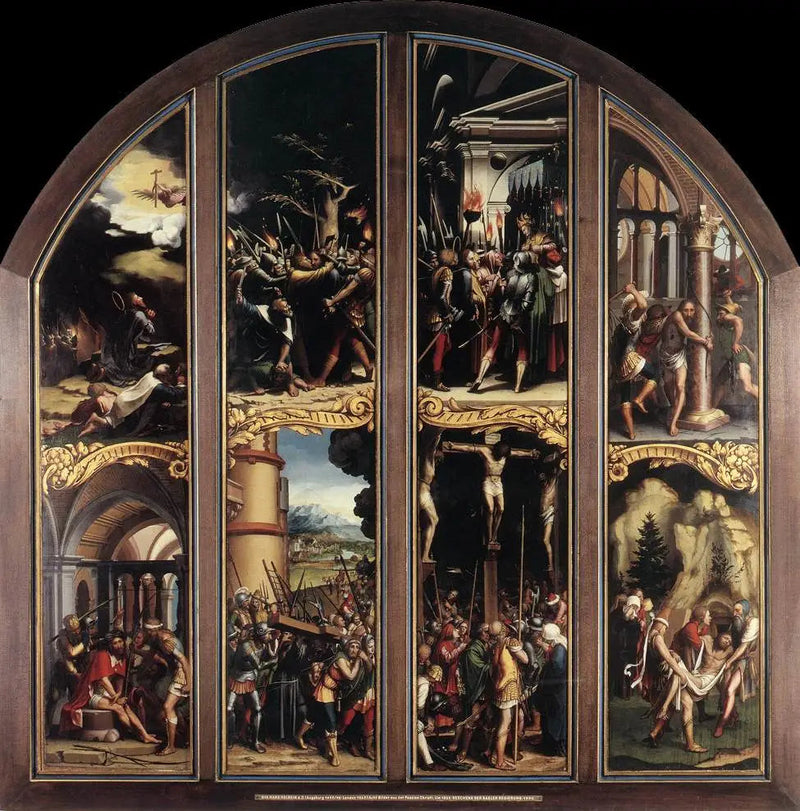 La Passione di Cristo: Nel Giardino degli Ulivi, L’arresto di Cristo, Cristo davanti a Caifa, La flagellazione, La corona di spine, La salita al Calvario, La crocifissione, La deposizione - Hans Holbein il Giovane