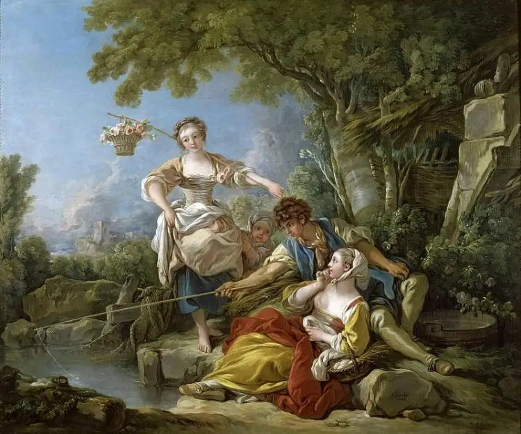 La Pêche à la ligne - François Boucher - Alpha Reproduction