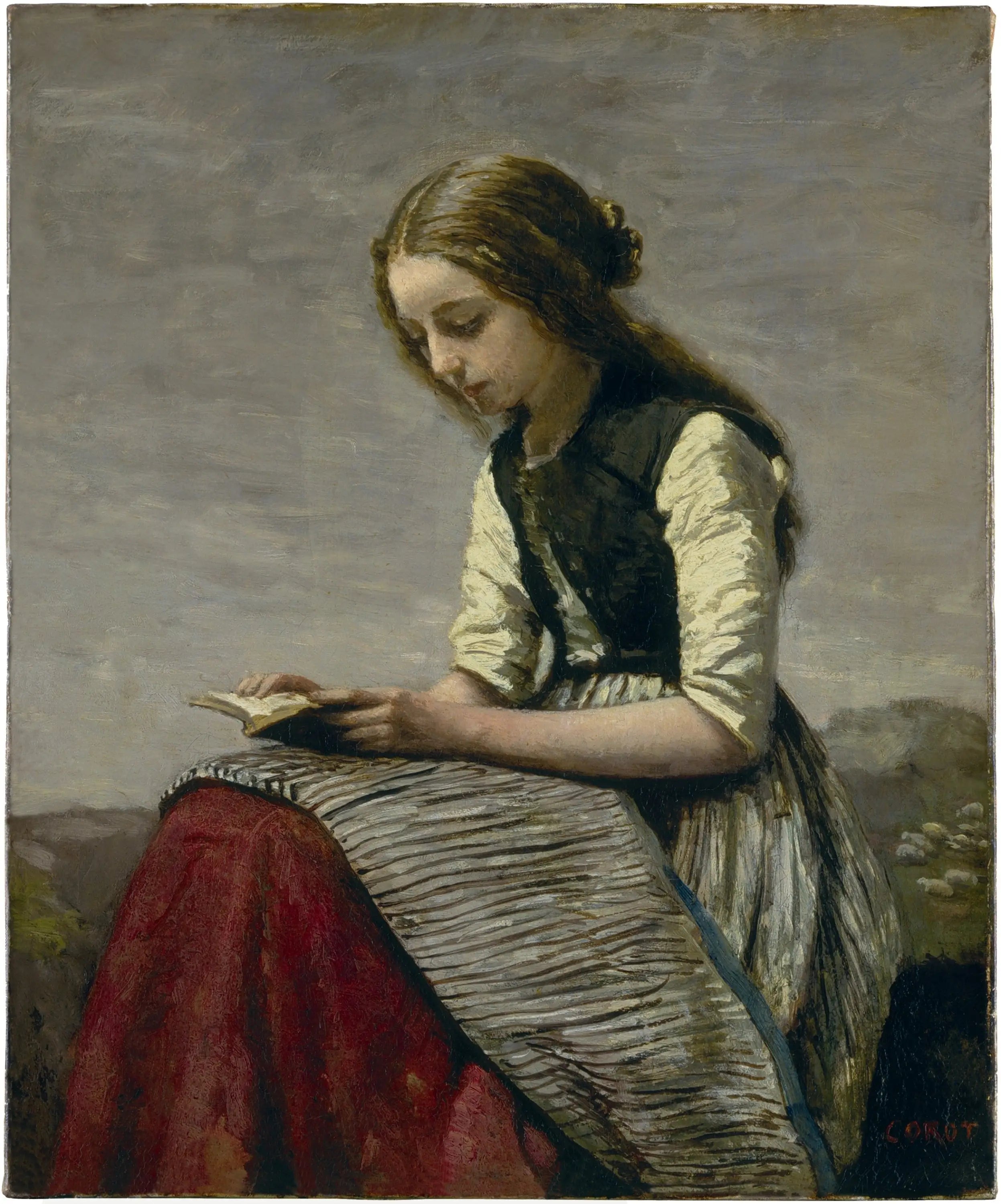 La Petite Liseuse - Jean-Baptiste Camille Corot - Alpha Reproduction