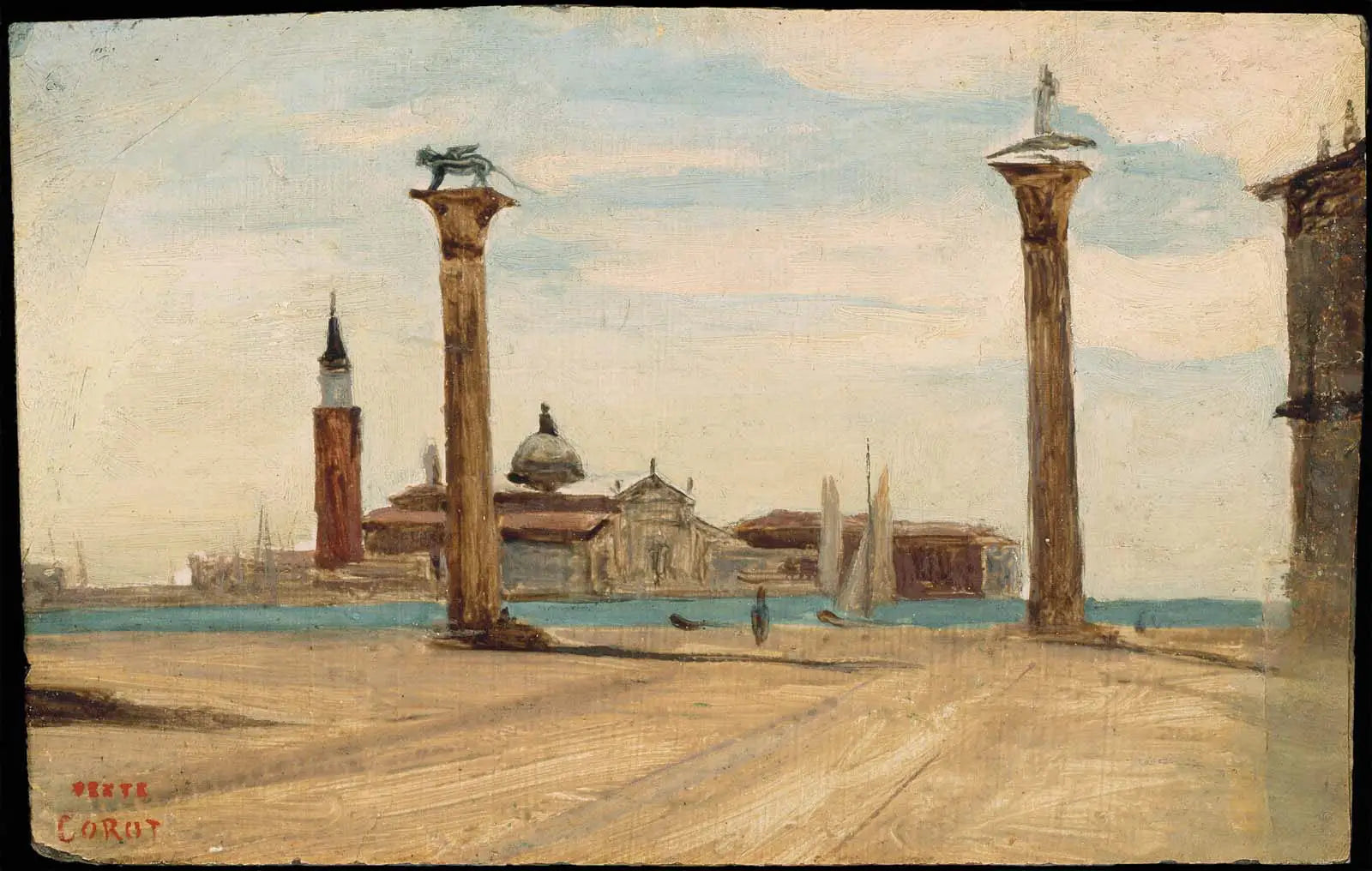 La Piazzetta, Venise - Jean-Baptiste Camille Corot image 1 copie peinte à la main à l’huile