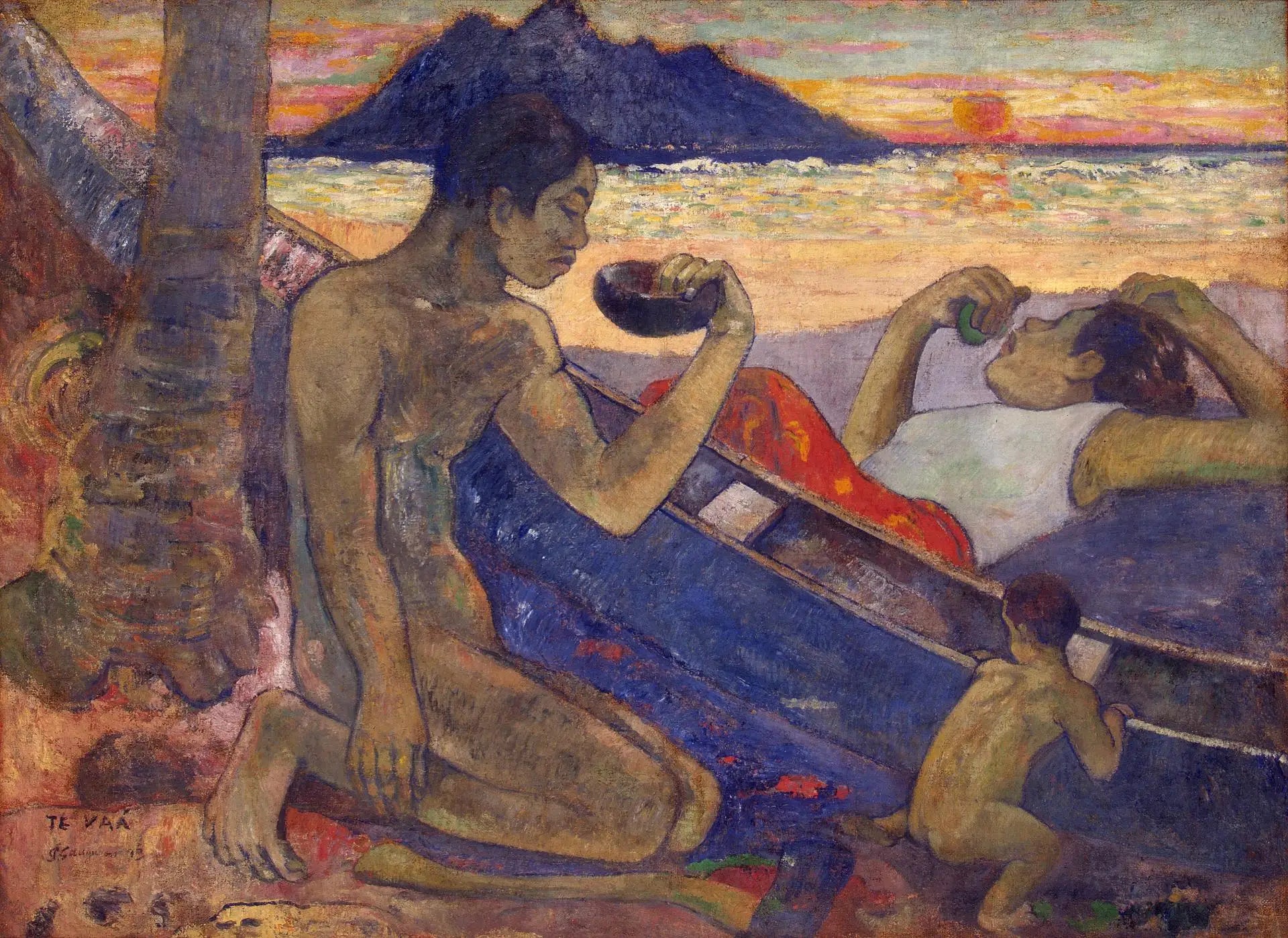 Reproduction du tableau « La pirogue - Paul Gauguin » par Alpha Reproduction en peinture à l’huile