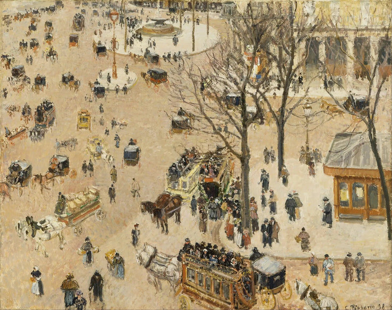 La Piazza del Teatro Inglese - Camille Pissarro