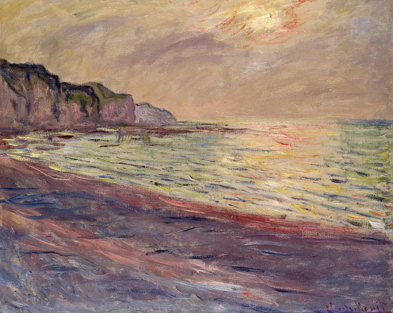 La spiaggia a Pourville, tramonto - Claude Monet