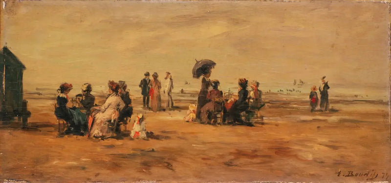 La spiaggia a Trouville - Eugène Boudin