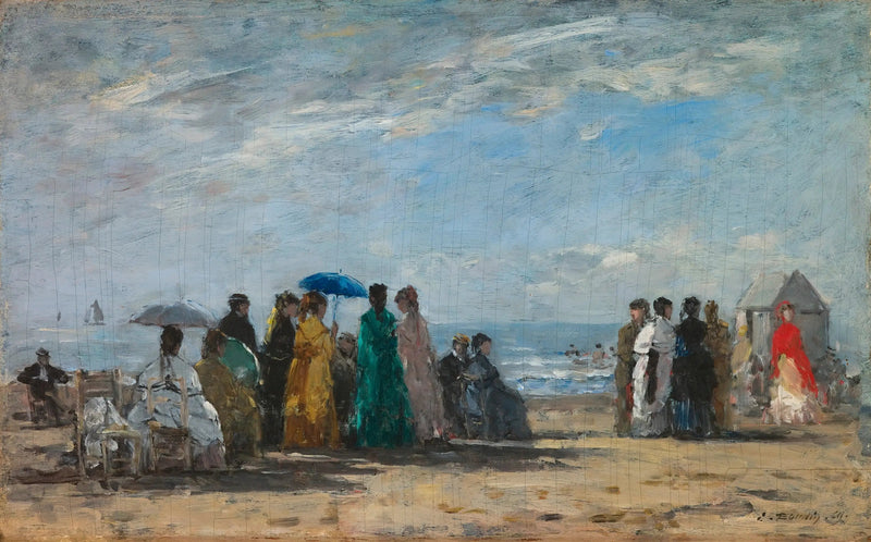 La spiaggia a Trouville - Eugène Boudin