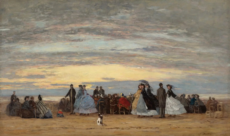 La spiaggia a Villerville - Eugène Boudin