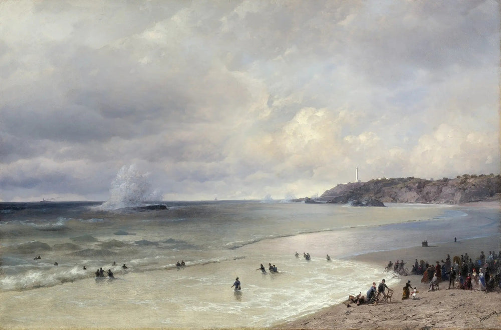 La plage de Biarritz - Ivan Aïvazovski image 1 copie de tableau peinte à la main
