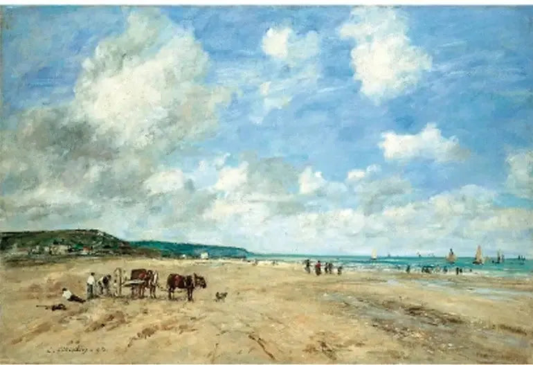 La Plage de Deauville - Eugène Boudin image 1 reproduction d’œuvre d’art à l’huile