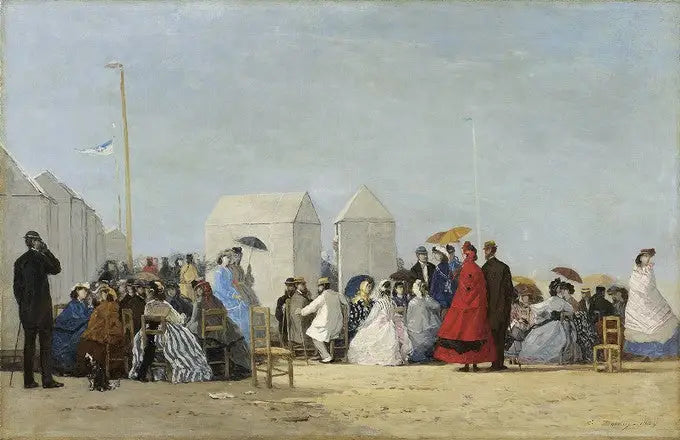 La spiaggia di Trouville all'ora del bagno - Eugène Boudin