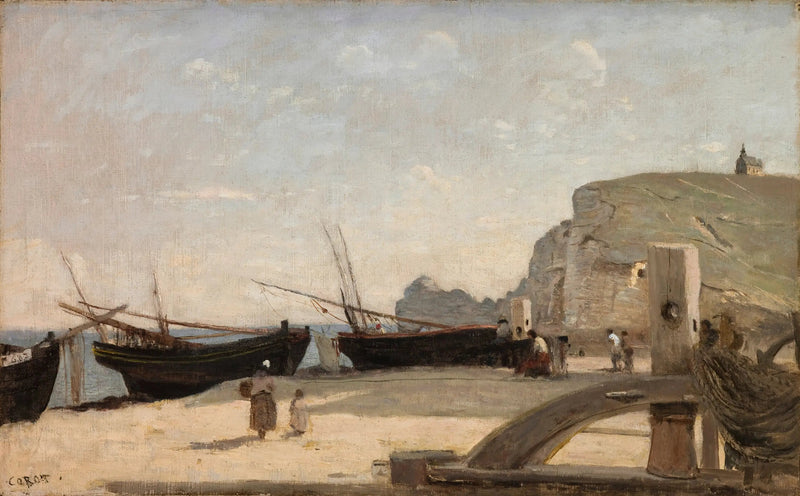 La Spiaggia, Étretat - Jean-Baptiste Camille Corot