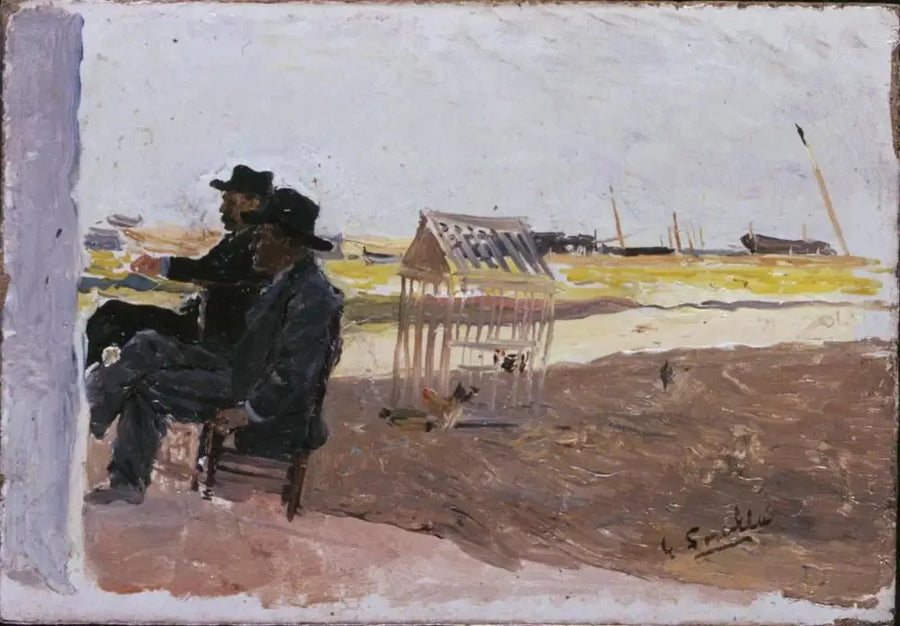 La Spiaggia, Valencia (Due Uomini Seduti) - Joaquín Sorolla